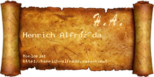 Henrich Alfréda névjegykártya